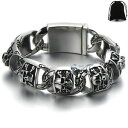 【送料無料】ブレスレット アクセサリ- ヴィンテージチェーンゴート316ポンドステンレスブレスレットvintage heavy mens chain skull goth biker silver 316l stainless steel bracelet