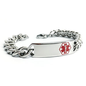 yzuXbg@ANZT?@XeXid13uXbgmmsurgical stainless steel medical alert id curb chain bracelet 13 mm