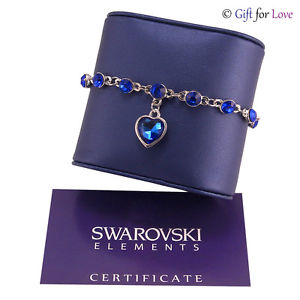 【送料無料】ブレスレット アクセサリ— スワロフスキーオリジナルg4lovewomens bracelet silver swarovski elements original g4love crystals heart blue