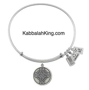 【送料無料】ブレスレット　アクセサリ—　セルティックアメリカクロスシルバーストレッチブレスレットwind amp; fire celtic cross silver charm stretch bracelet made in usa