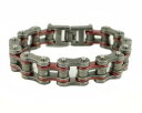 【送料無料】ブレスレット アクセサリ— skステンレスワイドトーンキャンディレッドバイクチェーンブレスレットsk2257 stainless ste...