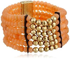 【送料無料】ブレスレット　アクセサリ—　ラッキーブランドゴールドカネビーズブレスレット