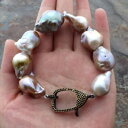 ブレスレット　アクセサリ—　パールブレスレットk112109 8 natural purple keshi pearlbracelet