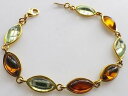 【送料無料】ブレスレット　アクセサリ—　レトロカボションブレスレットリンクシャトルgold coloured retro bracelet polished link shuttle with 449 color cabochon