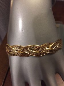 【送料無料】ブレスレット　アクセサリ—　ベロネーゼkゴールドスターリングシルバーブレスレットveronese 18k gold bonded sterling silver plaited bracelet