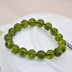 【送料無料】ブレスレット　アクセサリ—　ペリドットラウンドビーズブレスレット10mm natural green peridot gemstone round beads bracelet aaa