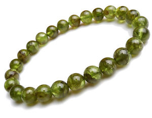 【送料無料】ブレスレット　アクセサリ—　ペリドットラウンドビーズブレスレットgenuine natural green peridot gemstone round beads bracelet 6mm aaa