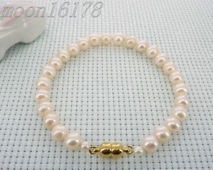 【送料無料】ブレスレット　アクセサリ—　アコヤブレスレットマグネットクラスプ7mm white aaa grade akoya pearl bracelet 6 7 8 magnet clasp free shipping