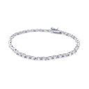 【送料無料】ブレスレット アクセサリ— スターリングシルバーラウンドテニスブレスレットsterling silver round cz stones tennis bracelet(4)