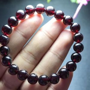 ̵ۥ֥쥹åȡꡡ磻åɥͥåȥꥹ饦ɥꥢӡ֥쥹ågenuine natural wine red garnet crystal round clear bead bracelet aaa 83mm
