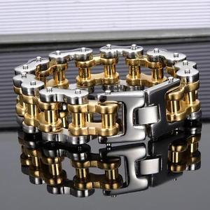 【送料無料】ブレスレット アクセサリ— ステンレススチールゴールドシルバーバイカーオートバイチェーンブレスレットlarge heavy stainless steel gold silver biker motorcycle chain bracelet 25mm 9