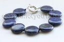 【送料無料】ブレスレット アクセサリ— コインラピスラズリブレスレット#85 natural 20mm blue coin lazuli lapis bracelet f2968(4)