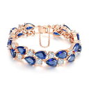 【送料無料】ブレスレット アクセサリ- レディースブレスレットティアドロップローズwomens bracelet rose gold plated teardrop cz 17cm or 19cm