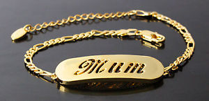 【送料無料】ブレスレット アクセサリ— ブレスレットイエローゴールドメッキファッションmum bracelet with name 18ct yel...