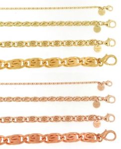 【送料無料】ブレスレット アクセサリ— チェーンカタツムリピンクitalygold bracelet chain snail yellow or p...