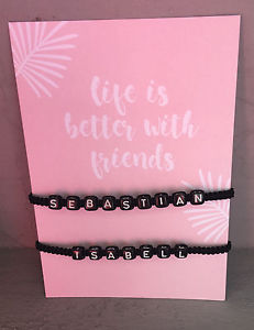 楽天hokushin【送料無料】ブレスレット　アクセサリ—　リクエスト2xブレスレットブレスレット2x bracelet friendship bracelet with request name personalised various colours