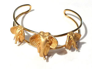 【送料無料】ブレスレット アクセサリ— ブレスレットカフbijou bracelet golden alloy elephants cuff ide...