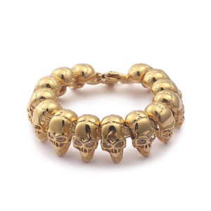 【送料無料】ブレスレット アクセサリ— ゴシックゴールドステンレス23mm 866gothic gold stainless steel biker human skeleton skull head bracelet 23mm 866 【送料無料】ブレスレット アクセサリ— ゴシックゴールドステンレス23mm 866gothic gold stainless steel biker human skeleton skull head bracelet 23mm 866