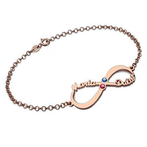 【送料無料】ブレスレット アクセサリ— パーソナライズブレスレットpersonalized infinite love birthstone nam...