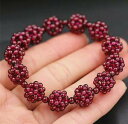 【送料無料】ブレスレット アクセサリ— 12mmビーズブレスレットaaa12mm natural red garnet crystal round clear knitted beaded bracelet aaa(4)