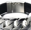 【送料無料】ブレスレット アクセサリ— ジュエリー316ポンドステンレスmens9ブレスレットgenuine leather jewelry 316l stainless steel mens large curb chain bracelet 9(4)