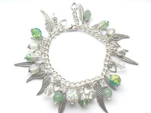 ̵ۥ֥쥹åȡ—ɥ֥쥹åloaded feather charm bracelet wings green ave...