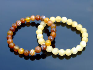 【送料無料】ブレスレット　アクセサリ—　ストーン69ゴムブレスレットcouple calciteagate natural gemstone bracelet 69 elasticated healing stone