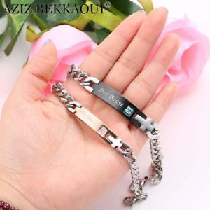 【送料無料】ブレスレット アクセサリ— ステンレススチールボックスプレゼントブレスレットカップルブレスレットcouple bracelets with box best gift bracelets for women stainless steel men fema