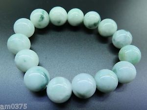 【送料無料】ブレスレット　アクセサリ—　グリーン ブレスレット14mmfine chinese green jade jadeite smooth bead bracelet 14mm