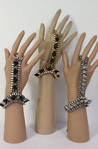 【送料無料】ブレスレット アクセサリ— ブレスレットスパイクホップwomen gold silver metal hand chain fashion bracelet slave ring spikes hip hop