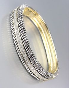 yzuXbg@ANZT?@oS[hVo[P[uqWuXbgbalinese exquisite gold silver cable hinged bracelet cz crystals