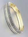 【送料無料】ブレスレット アクセサリ- バリゴールドシルバーケーブルヒンジブレスレットbalinese exquisite gold silver cable hinged bracelet cz crystals