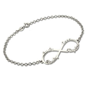 【送料無料】ブレスレット アクセサリ— 4ブレスレットスターリングブレスレットカスタマイズinfinity 4 names bracelet customized sterling silver name bracelet for mother