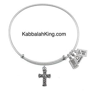 【送料無料】ブレスレット　アクセサリ—　クロスペンダントシルバーワイヤーブレスレットwind amp; fire 3d cross pendant silver charm wire accatastabile bracelet