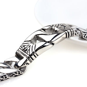 【送料無料】ブレスレット アクセサリ— ステンレスメンズリンクチェーンブレスレット141g heavy stainless steel mens c...