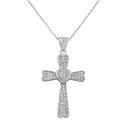 【送料無料】ブレスレット アクセサリ— スターリングシルバークラシックラテンペンダントsterling silver classic latin cross love heart crystals religious pendant(4)