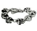 【送料無料】ブレスレット　アクセサリ—　メンズスカルヘッドブレスレットゴシックステンレススチールバイカーデーモンmens skull head bracelet gothic stainless steel biker demon death skeleton bone