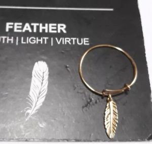 yzuXbg@ANZT?@AbNXX^[OVo[kS[hbLOalex and ani sterling silver 14 k gold plated feather charm ring