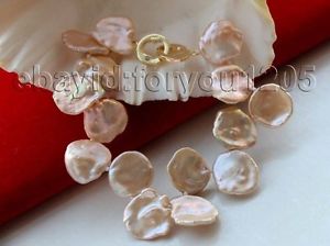 【送料無料】ブレスレット　アクセサリ—　8 20mmピンクkeshiパール14kf19438 genuine natural 20mm pink reborn keshi petal pearl bracelet 14k f1943