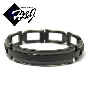 【送料無料】ブレスレット　アクセサリ—　75menステンレス16mmブラックリンクチェーンbracelet*bb48