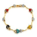 yzuXbg@ANZT?@}`J[NX^t[uXbggold plated multicolor ladybug crystal flower bracelet 75in