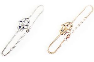 【送料無料】ブレスレット アクセサリ— ブレスレットレディースファッションジュエリーsterling silver hamsa evil eye bracelet womens fashion jewelry protection 9068