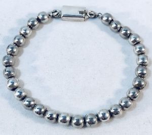 yzuXbg@ANZT?@Be[WX^[O925{[uXbgvintage sterling silver 925 ball bead box clasp bracelet