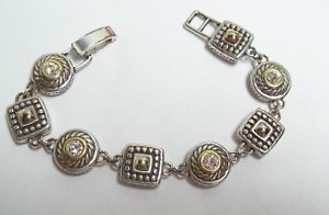 【送料無料】ブレスレット　アクセサリ—　brighton 2ラインストーンブレスレットアクセントbrighton two toned rhinestone accented bracelet