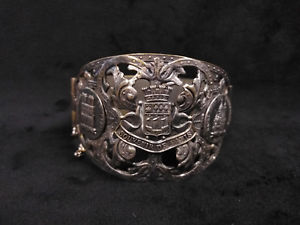 【送料無料】ブレスレット　アクセサリ—　ビンテージドパリシルバーメッキブレスレットvintage souvenir de paris silver plated copper bracelet