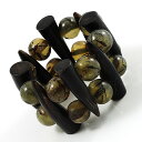 【送料無料】ブレスレット アクセサリ- ストランドビーズブレスレットオリーブブラウン2 strand chunky bead bracelet olive amp; brown