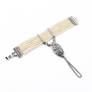 【送料無料】ブレスレット アクセサリ— カデナクリスタルペルラビンテージレトロpulsera cadena debe plateado cristal multirango perla vintage retro original ct4