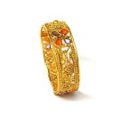 【送料無料】ブレスレット　アクセサリ—　1グラムゴールドマットブレスレットk1one gram gold multicolour gem studded traditional matte finish bracelet, k1