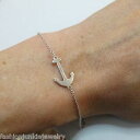 【送料無料】ブレスレット アクセサリ— アンカーブレスレットスターリングシルバーセーラーネイビーsideways anchor bracelet 9...