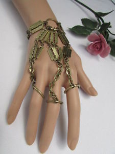 ̵ۥ֥쥹åȡꡡ֥쥹å3ߥsamp;mwomen bracelet gold metal hand chain fashion slave 3 finger ring shave razor samp;m